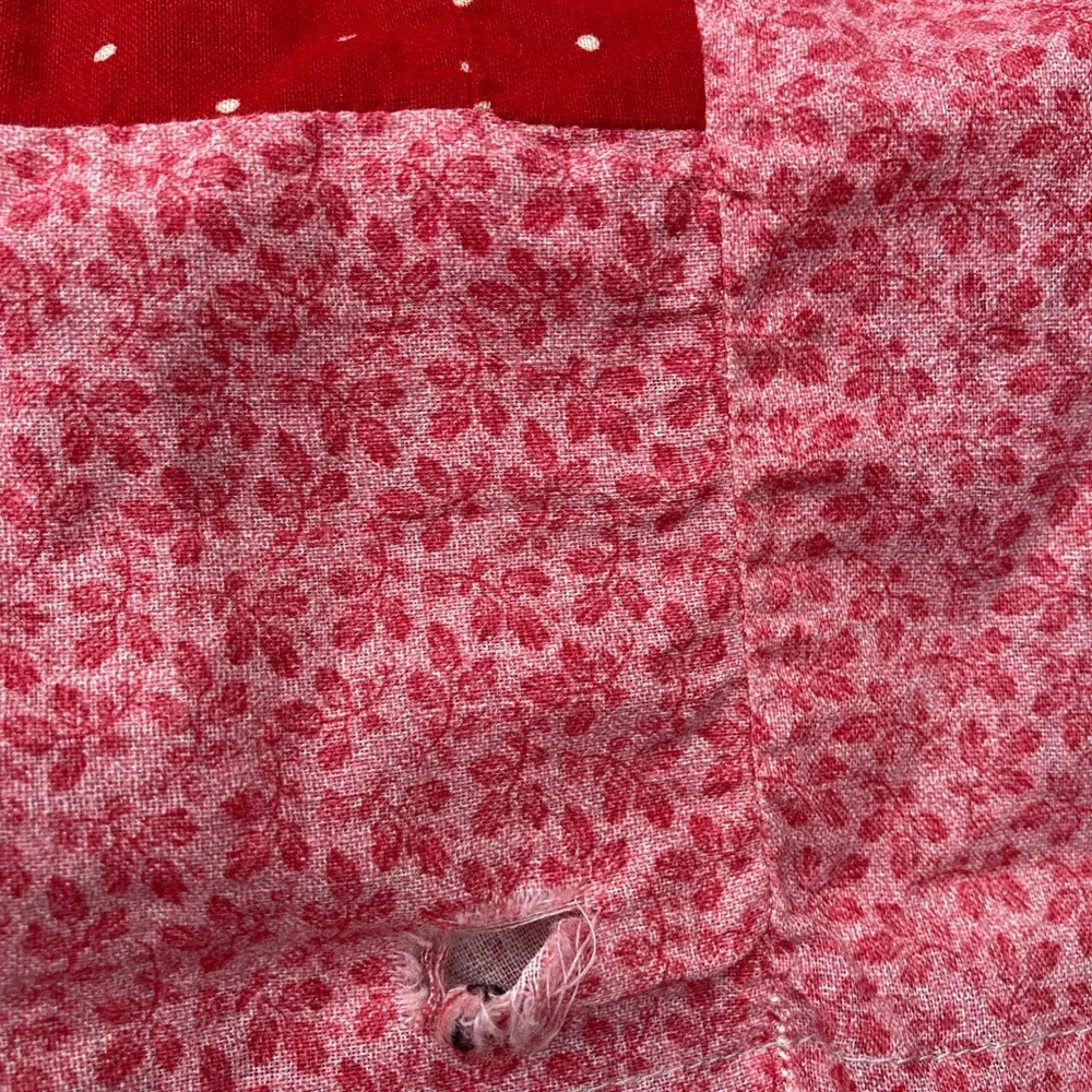 Vintage Quilt top handmade 9 Patch 92x155”